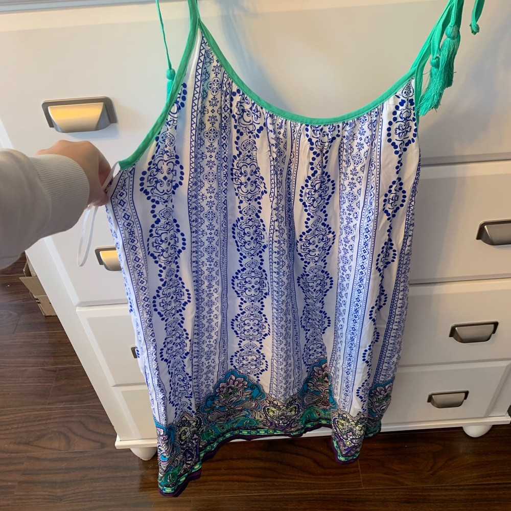 Blue and White Patterned Dress